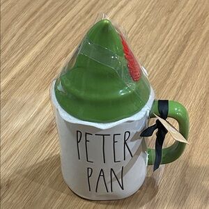 Rae Dunn Disney Peter Pan Green and White Mug